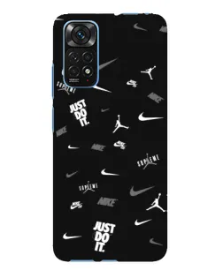 Чехол для Xiaomi Redmi Note 11E Pro с картинкой «Nike Black Pattern»