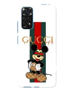 Чехол для Xiaomi Redmi Note 11E Pro с картинкой «Микки Маус Gucci — полосы»