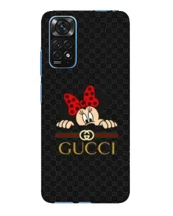 Чехол для Xiaomi Redmi Note 11E Pro с картинкой «Минни Маус Gucci — черный»