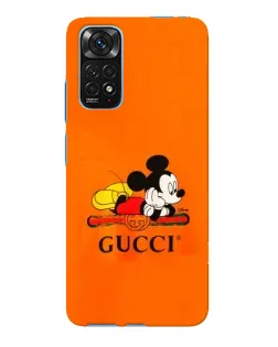 Чехол для Xiaomi Redmi Note 11E Pro с картинкой «Микки Маус Gucci — оранж»