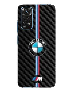 Чехол для Xiaomi Redmi Note 11E Pro с картинкой «Эмблема BMW и карбон»