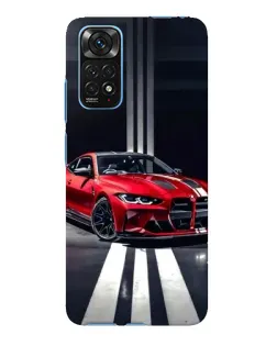 Чехол для Xiaomi Redmi Note 11E Pro с картинкой «Красная BMW на дороге»
