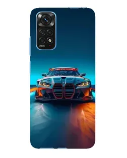 Чехол для Xiaomi Redmi Note 11E Pro с картинкой «BMW — огни неона»