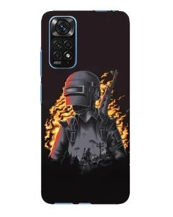 Чохол для Xiaomi Redmi Note 11E Pro з картинкою «PUBG — вогняний силует»