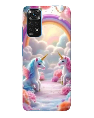 Чохол для Xiaomi Redmi Note 11E Pro з картинкою «Веселка і єдинороги»