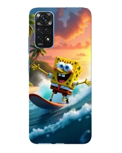 Чохол для Xiaomi Redmi Note 11E Pro з картинкою «Губка Боб серфінгіст»
