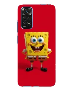 Чохол для Xiaomi Redmi Note 11E Pro з картинкою «Спанч Боб на червоному»