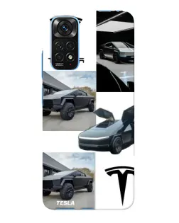 Чохол для Xiaomi Redmi Note 11E Pro з картинкою «Колаж Cybertruck Tesla»