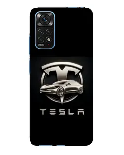 Чохол для Xiaomi Redmi Note 11E Pro з картинкою «Tesla — срібне авто»