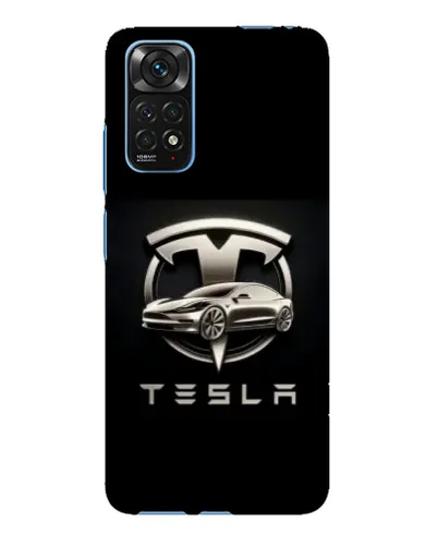 Чохол для Xiaomi Redmi Note 11E Pro з картинкою «Tesla — срібне авто»