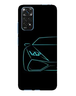 Чехол для Xiaomi Redmi Note 11E Pro с картинкой «Голубой силуэт Lamborghini»