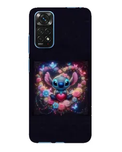 Чохол для Xiaomi Redmi Note 11E Pro з картинкою «Stitch у квітах»