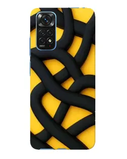 Чехол для Xiaomi Redmi Note 11E Pro с картинкой «Черное желтое переплетение»