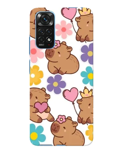 Чохол для Xiaomi Redmi Note 11E Pro з картинкою «Квітковий паттерн капібар»