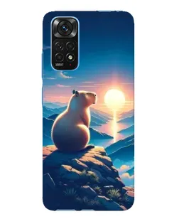 Чохол для Xiaomi Redmi Note 11E Pro з картинкою «Захід сонця з капібарою»
