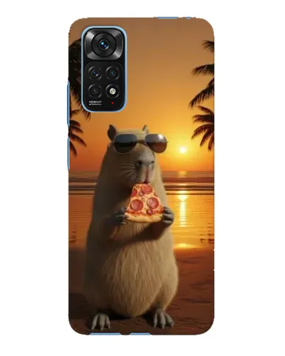 Чохол для Xiaomi Redmi Note 11E Pro з картинкою «Капібара з піцою»