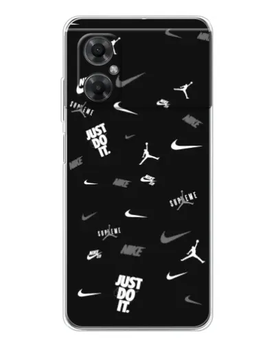 Чехол для Xiaomi Redmi Note 11R с картинкой «Nike Black Pattern» Чехол для Xiaomi Redmi Note 11R с картинкой «Nike Black Pattern»