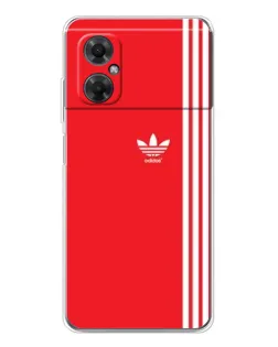 Чехол для Xiaomi Redmi Note 11R с картинкой «Красный минимализм Adidas»