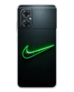 Чехол для Xiaomi Redmi Note 11R с картинкой «Неоновый контур Nike»