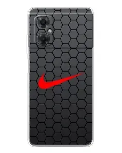 Чехол для Xiaomi Redmi Note 11R с картинкой «Nike — карбоновая сетка»