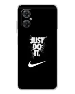 Чехол для Xiaomi Redmi Note 11R с картинкой «Текстовый принт Nike»