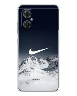 Чехол для Xiaomi Redmi Note 11R с картинкой «Nike — зимние горы»