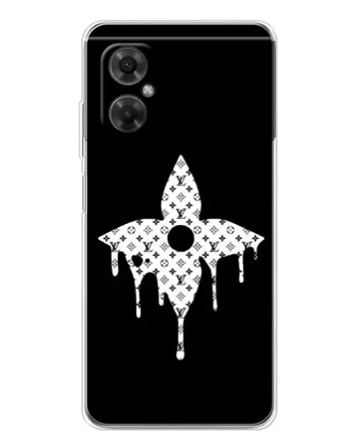 Чехол для Xiaomi Redmi Note 11R с картинкой «Цветочная монограмма»
