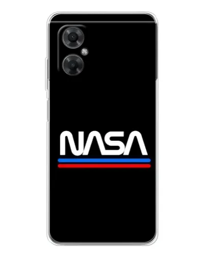 Чехол для Xiaomi Redmi Note 11R с картинкой «NASA — классика Red Blue»