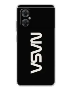 Чехол для Xiaomi Redmi Note 11R с картинкой «NASA — вертикальный логотип»