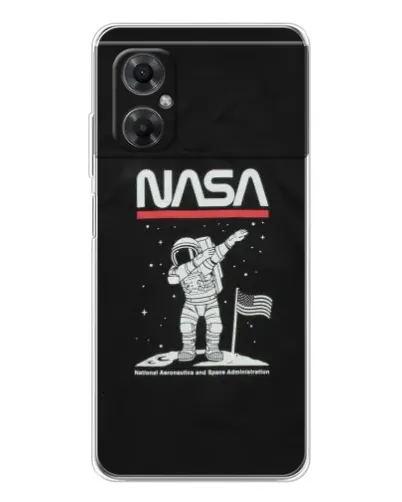 Чехол для Xiaomi Redmi Note 11R с картинкой «NASA — шагаем по Луне»