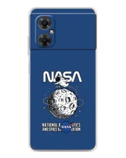 Чехол для Xiaomi Redmi Note 11R с картинкой «NASA — лунная миссия»