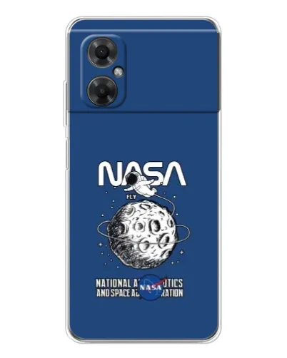 Чехол для Xiaomi Redmi Note 11R с картинкой «NASA — лунная миссия»