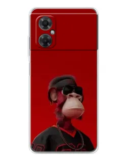 Чехол для Xiaomi Redmi Note 11R с картинкой «Bored Ape в красном»