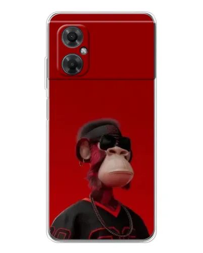 Чехол для Xiaomi Redmi Note 11R с картинкой «Bored Ape в красном»
