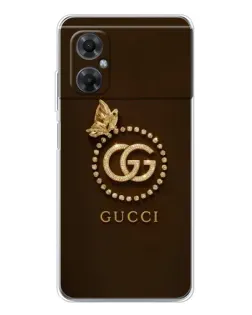 Чехол для Xiaomi Redmi Note 11R с картинкой «Gucci — золотая бабочка»