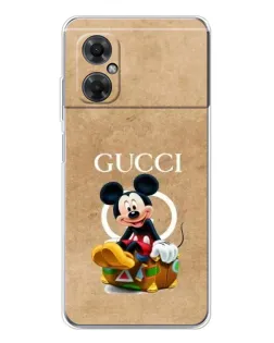 Чехол для Xiaomi Redmi Note 11R с картинкой «Микки Маус Gucci — крафт»