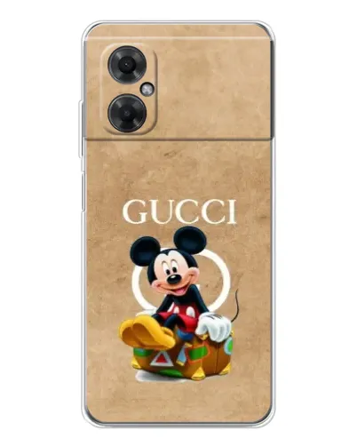 Чехол для Xiaomi Redmi Note 11R с картинкой «Микки Маус Gucci — крафт» Чехол для Xiaomi Redmi Note 11R с картинкой «Микки Маус Gucci — крафт»