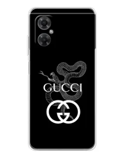 Чехол для Xiaomi Redmi Note 11R с картинкой «Gucci — серебряная змея»