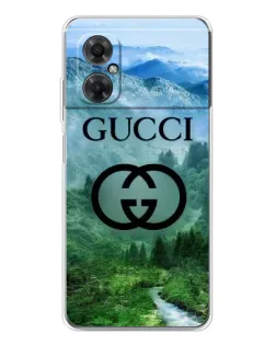 Чехол для Xiaomi Redmi Note 11R с картинкой «Gucci — горный пейзаж»