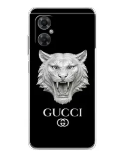 Чехол для Xiaomi Redmi Note 11R с картинкой «Gucci — серебряный лев»