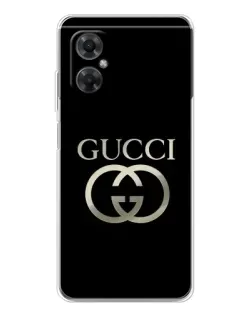 Чехол для Xiaomi Redmi Note 11R с картинкой «Gucci — золото на черном»