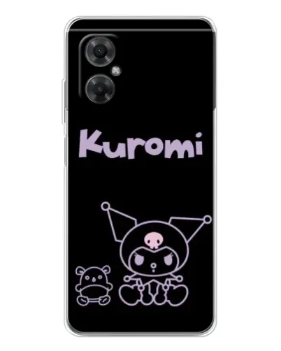 Чехол для Xiaomi Redmi Note 11R с картинкой «Kuromi — черный минимализм»