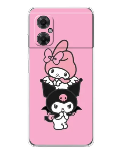 Чехол для Xiaomi Redmi Note 11R с картинкой «My Melody и Kuromi»