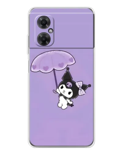 Чехол для Xiaomi Redmi Note 11R с картинкой «Kuromi с зонтиком»