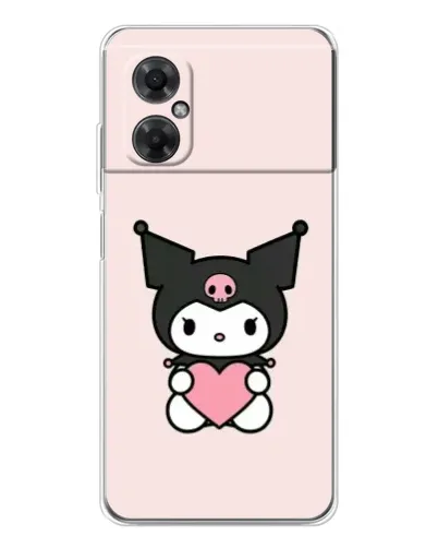 Чехол для Xiaomi Redmi Note 11R с картинкой «Kuromi и сердце»