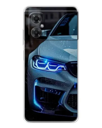 Чехол для Xiaomi Redmi Note 11R с картинкой «Взгляд BMW с синими фарами»