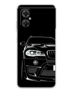 Чехол для Xiaomi Redmi Note 11R с картинкой «Темный силуэт BMW»