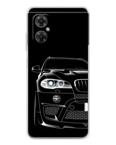 Чехол для Xiaomi Redmi Note 11R с картинкой «Темный силуэт BMW»