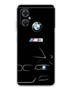 Чехол для Xiaomi Redmi Note 11R с картинкой «Минималистичный принт BMW M3»