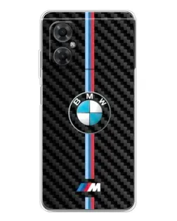 Чехол для Xiaomi Redmi Note 11R с картинкой «Эмблема BMW и карбон»